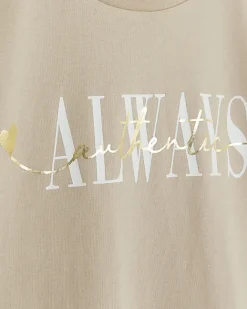 River Island Girls beige graphic crop t-shirt Cream Fashion