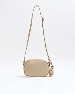 River Island Girls Beige heart quilted cross body bag Cream Hot