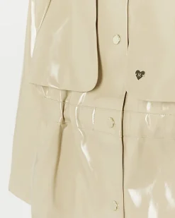 River Island Girls beige hooded trench jacket Cream Outlet