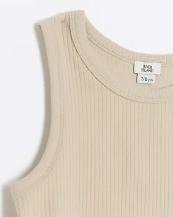 River Island Girls beige rib tank top Cream Sale