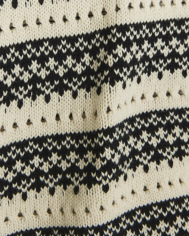 River Island Girls beige stripe knitted crop jumper Cream Best