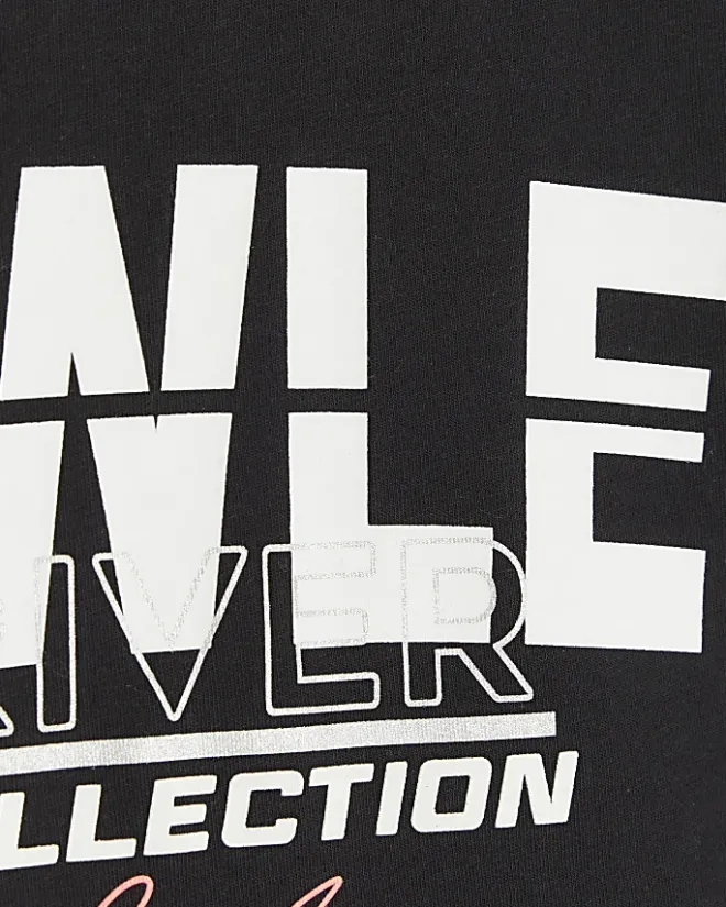 River Island Girls active mesh back t-shirt Black Online