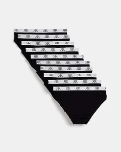 River Island Girls Briefs 10 Pack Black Hot