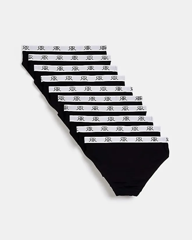 River Island Girls Briefs 10 Pack Black Hot