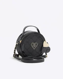 River Island Girls circle embossed cross body bag Black Discount