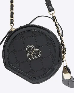 River Island Girls circle embossed cross body bag Black Discount