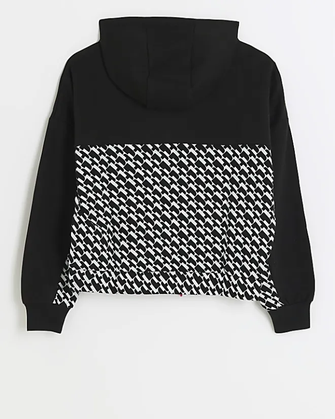 River Island Girls ELLE Oversized Boxy Hoodie Black Best