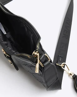 River Island Girls embossed cross body bag Black Fashion