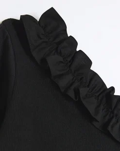 River Island Girls frill one shoulder top set Black Sale