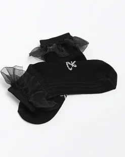 River Island Girls frill socks 2 pack Black Hot