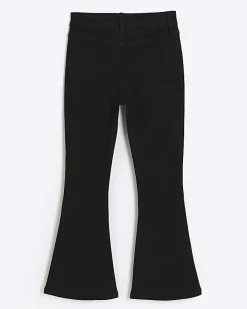 River Island Girls Front Pocket Flare Jeans Black Outlet