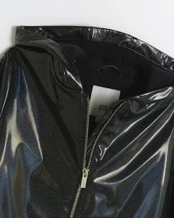 River Island Girls glitter hooded rain coat Black Best