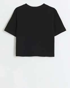 River Island Girls graffiti bear t-shirt Black Hot