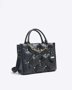 River Island Girls heart stud shopper bag Black Fashion