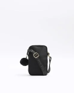 River Island Girls nylon heart pom festival Black New