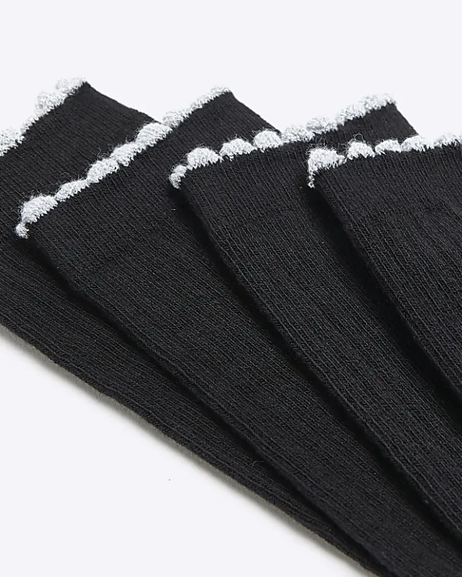 River Island Girls over the knee socks 2 pack Black Best