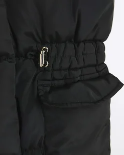 River Island Girls padded showerproof hooded gilet Black Clearance