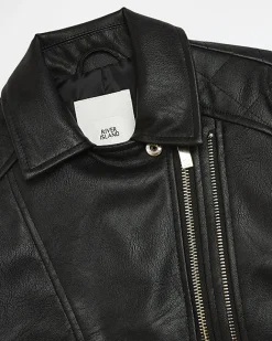 River Island Girls Pu double zip biker jacket Black Sale