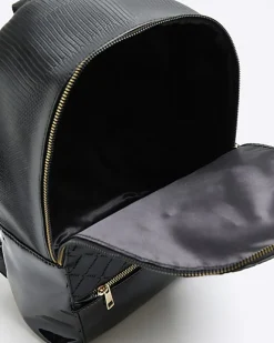 River Island Girls quilted bow detail backpack Black Best