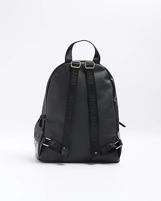 River Island Girls quilted bow detail backpack Black Best