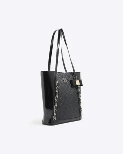 River Island Girls quilted bow shopper bag bundle Black Best