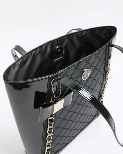 River Island Girls quilted chain detail shopper bag Black Discount