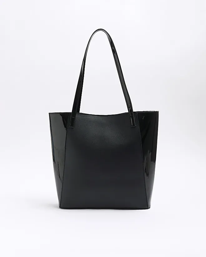River Island Girls quilted chain detail shopper bag Black Discount