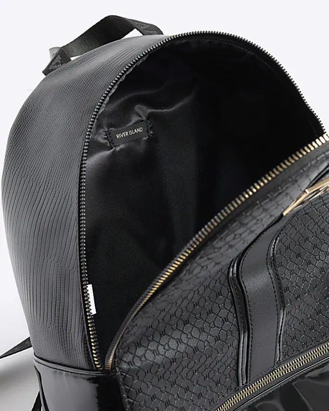 River Island Girls RI monogram backpack Black Online