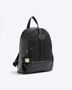 River Island Girls RI monogram backpack Black Online