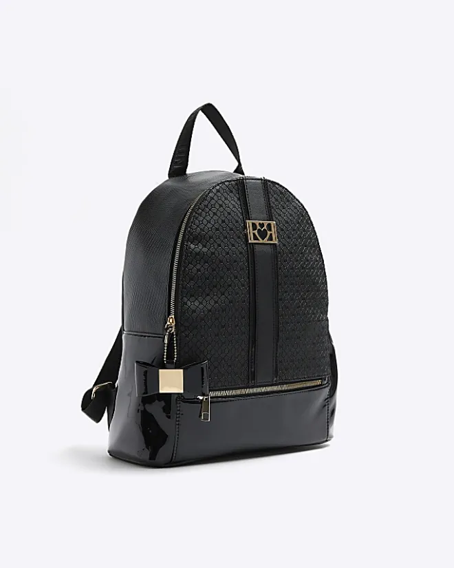 River Island Girls RI monogram backpack Black Online