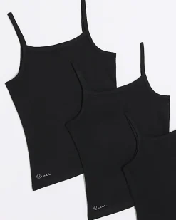 River Island Girls RI vest top 3 pack Black Discount