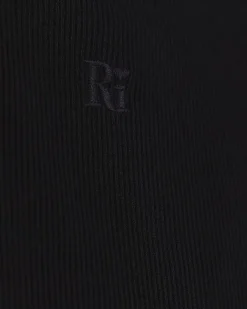 River Island Girls rib embroidered logo crop vest Black New