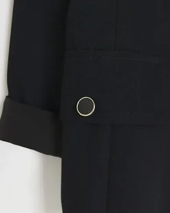 River Island Girls rolled sleeve blazer Black Online
