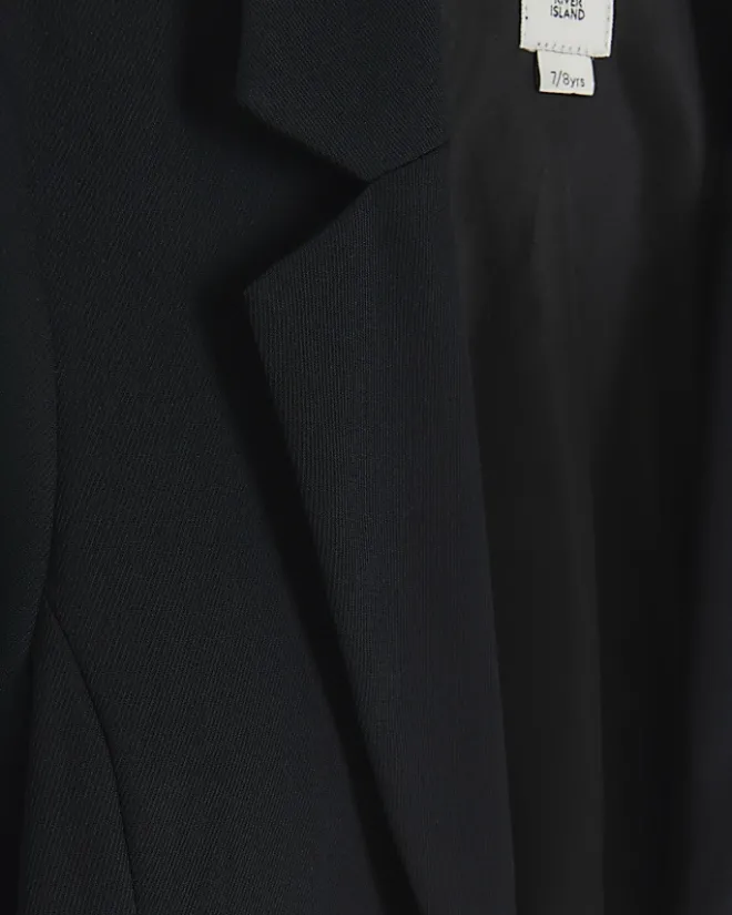 River Island Girls rolled sleeve blazer Black Online