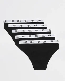 River Island Girls 'RR' waistband briefs 5 pack Black Hot