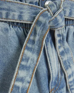 River Island Girls belted paperbag jeans Blue New