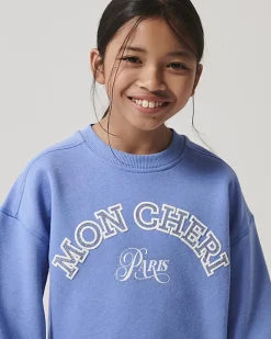 River Island Girls diamante graphic sweatshirt Blue Discount