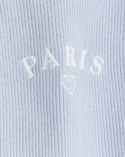 River Island Girls embroidered logo crop t-shirt Blue New