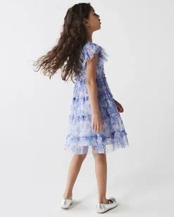 River Island Girls floral dress Blue Outlet
