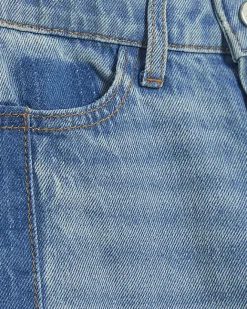 River Island Girls patchwork wide leg jeans Blue Hot