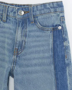 River Island Girls patchwork wide leg jeans Blue Hot