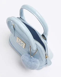 River Island Girls patent croc embossed bag Blue Fashion