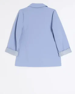 River Island Girls rolled sleeve blazer Blue Outlet