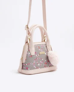 River Island Girls Floral Monogram Bag Brown Sale