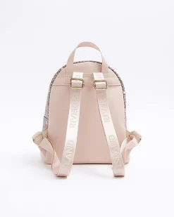River Island Girls floral monogram backpack Brown Online
