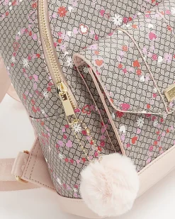 River Island Girls floral monogram backpack Brown Online