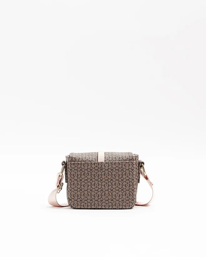 River Island Girls floral monogram cross body bag Brown Best