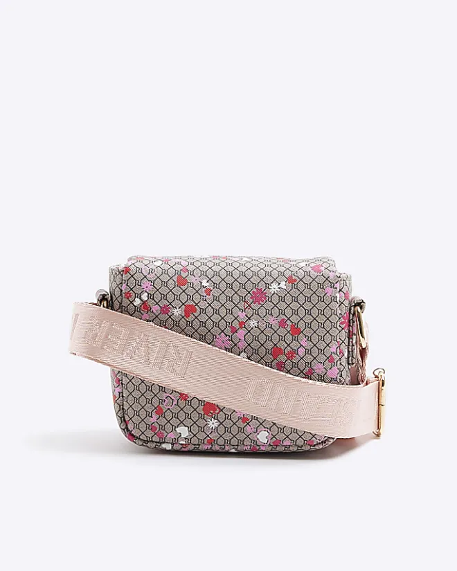 River Island Girls monogram pouch cross body bag Brown Best