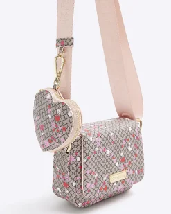 River Island Girls monogram pouch cross body bag Brown Best