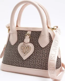 River Island Girls RI floral monogram bag Brown Fashion
